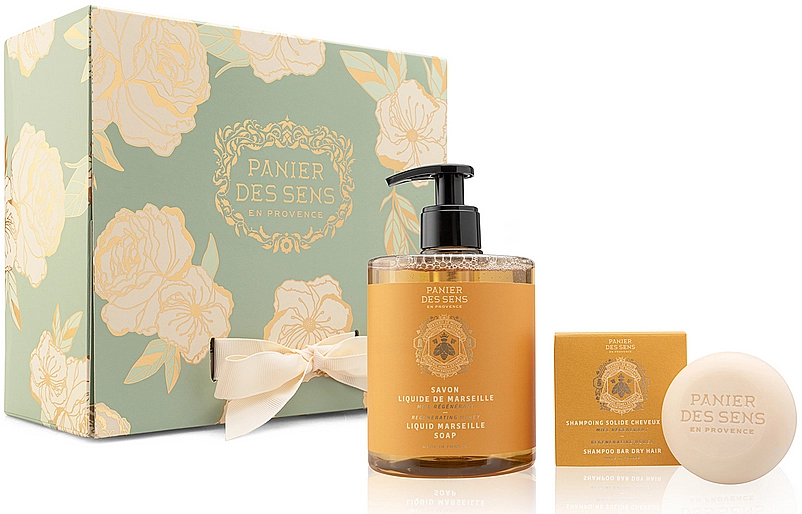 Panier des Sens Набір Honey Christmas Box (soap/500ml + sham/75g) - фото N1