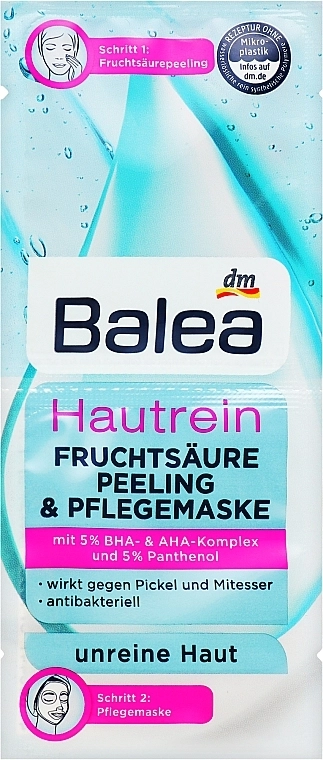 Balea Маска-пілінг для обличчя Hautrein - фото N1