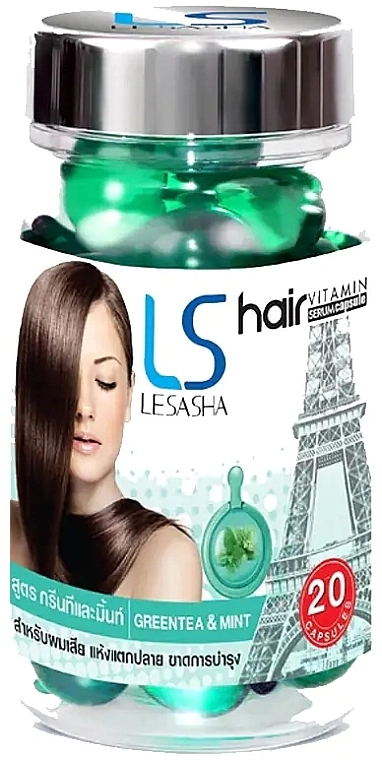 Lesasha Тайские капсулы для волос c зеленым чаем и мятой Hair Serum Vitamin (флакон) - фото N1