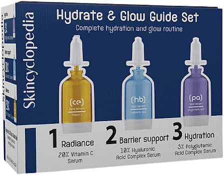 Skincyclopedia Набор Hydrate & Glow Guide Set (ser/3x15ml) - фото N1