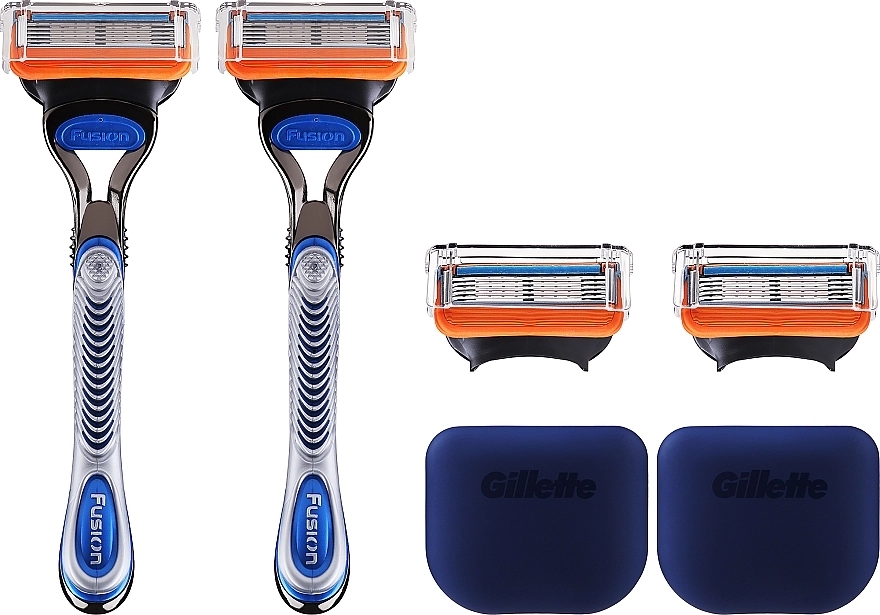 Gillette Набор Sharp Sharp (razor/2pcs + blade/4pcs + case/2pcs) - фото N1