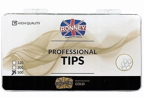 Ronney Professional Типси для нігтів, френч, білі, 500 шт. Tips French - фото N1