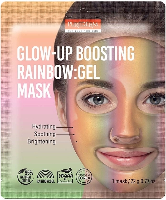 Purederm Гелева маска для обличчя Glow-Up Boosting Rainbow Gel Mask - фото N1