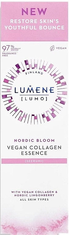 Lumene Ультраконцентрована розгладжувальна сироватка Lumo Nordic Bloom Vegan Collagen Essence - фото N2