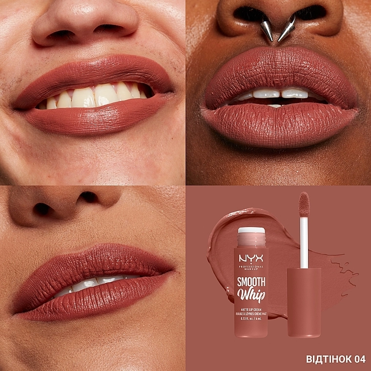 Жидкая матовая помада-крем для губ - NYX Professional Makeup Smooth Whip Matte Lip Cream, 18 - Onesie Funsie - фото N6