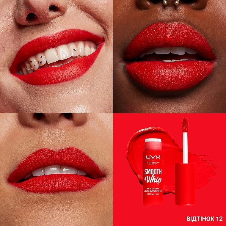 Жидкая матовая помада-крем для губ - NYX Professional Makeup Smooth Whip Matte Lip Cream, 18 - Onesie Funsie - фото N14