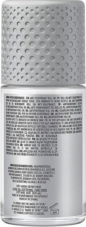 Adidas Дезодорант-антиперспірант кульковий для жінок Fresh Endurance 72H Anti-Perspirant - фото N2