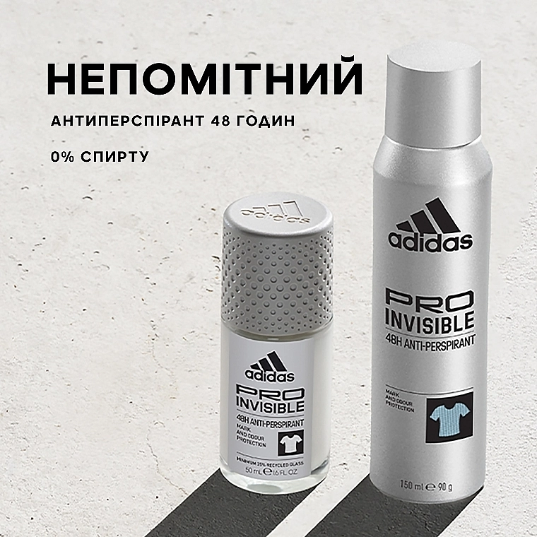 Adidas Дезодорант-антиперспірант для чоловіків Pro invisible 48H Anti-Perspirant - фото N6