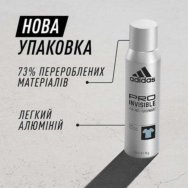 Adidas Дезодорант-антиперспірант для чоловіків Pro invisible 48H Anti-Perspirant - фото N7