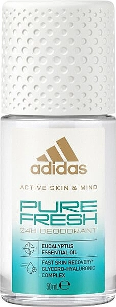 Adidas Дезодорант-антиперспирант шариковый для женщин Active Skin & Mind Pure Fresh Deodorant Roll-On - фото N1