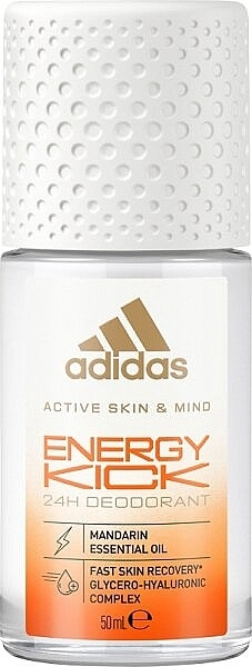 Adidas Дезодорант-антиперспірант кульковий для жінок Active Skin & Mind Energy Kick Deodorant Roll-On - фото N1