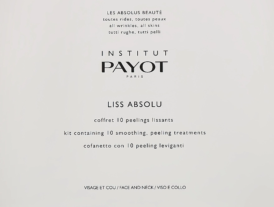 Payot УЦЕНКА Набор Liss Absolute (f/peeling/10x5g + f/lot/10x10ml + f/mask/10x20g) * - фото N1