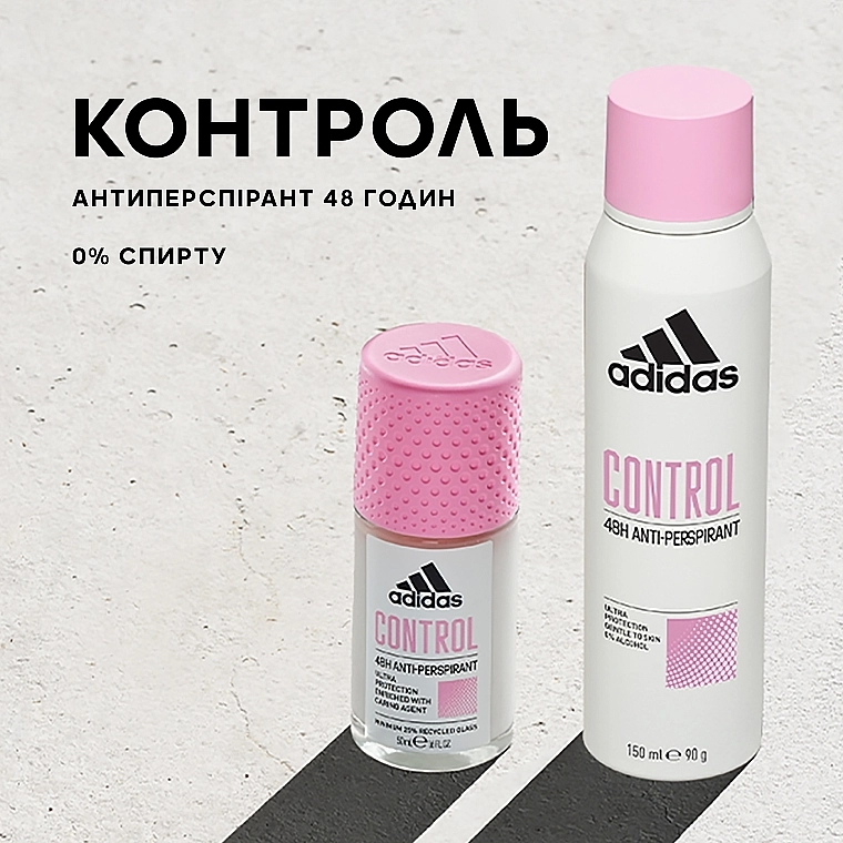 Adidas Дезодорант-антиперспирант шариковый для женщин Control 48H Anti-Perspirant Deodorant Roll-On - фото N2