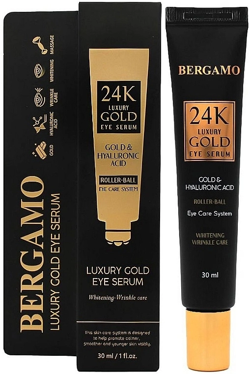 Bergamo Сироватка для шкіри навколо очей з колоїдним золотом 24K Luxury Gold Eye Serum - фото N1