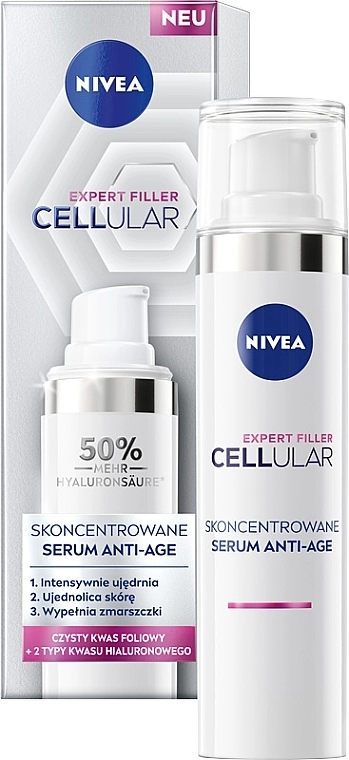 Nivea Концентрована омолоджувальна сироватка для обличчя Expert Filler Cellular Concentrated Anti-Age Serum - фото N1