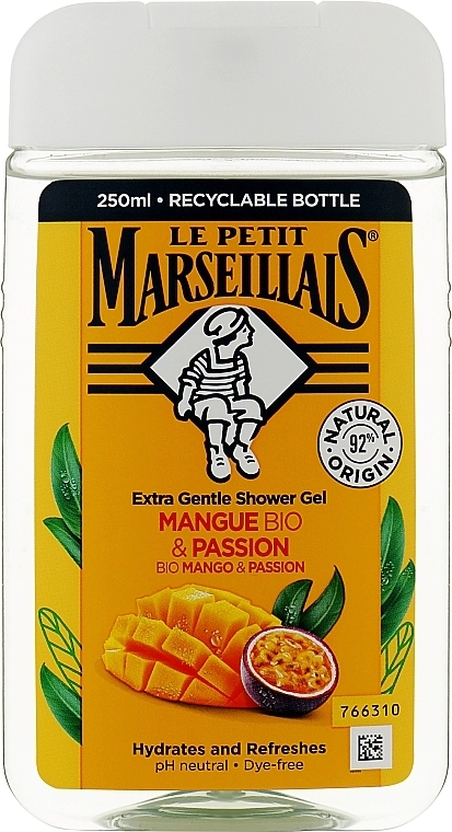 Le Petit Marseillais Гель для душа "Манго и маракуйя" Extra Gentle Shower Gel Organic Mango & Passion Fruit - фото N1