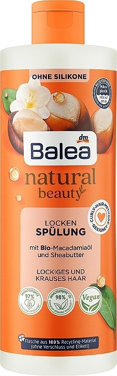 Balea Кондиционер для волос с органическим маслом макадамии и маслом ши Natural Beauty Conditioner Organic Macadamia Oil And Shea Butter - фото N1