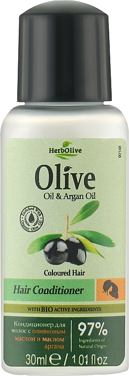 Madis Кондиционер для волос на масле оливы с арганой HerbOlive Oil & Argan Oil Hair Conditioner For Coloured Hair (мини) - фото N1