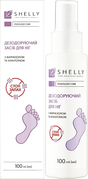 Дезодоруючий засіб для ніг пролонгованої дії з фарнезолом - Shelly Podology Care, 100 мл - фото N2