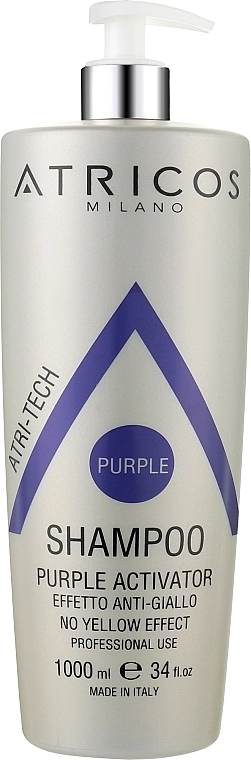 Atricos Шампунь для волосся "Пурпурний активатор" Purple Activator No Yellow Effect Shampoo - фото N2