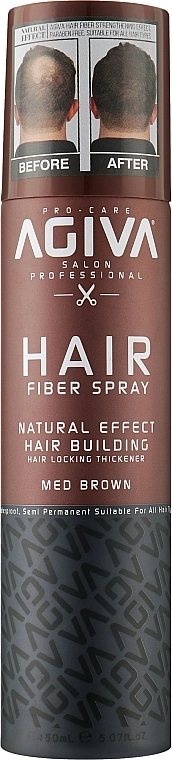 Agiva Спрей для волос Hair Fiber Spray Med Brown - фото N1