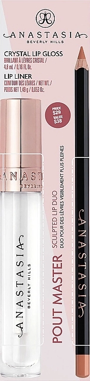 Anastasia Beverly Hills Pout Master Sculpted Lip Duo Clear/Warm Taupe (lip/pen/1.49g + ipstick/4.8ml) Набір для губ - фото N1