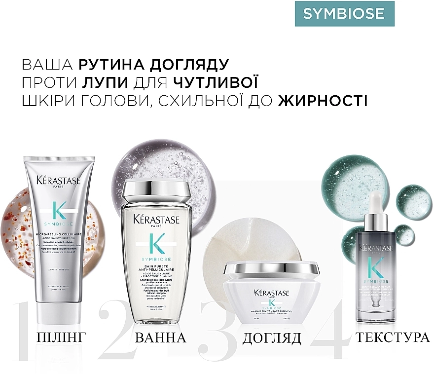 Kerastase Шампунь-ванна против перхоти для чувствительной кожи головы, склонной к жирности Symbiose Bain Purete Anti-Pelliculaire - фото N8