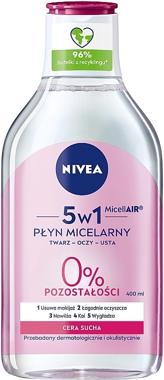 Nivea Міцелярна вода для сухої та чутливої шкіри MicellAir Skin Breathe Micellar Water - фото N1