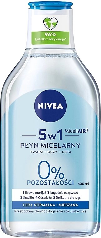 Nivea Міцелярна вода для нормальної та комбінованої шкіри MicellAir Skin Breathe Micellar Water - фото N1
