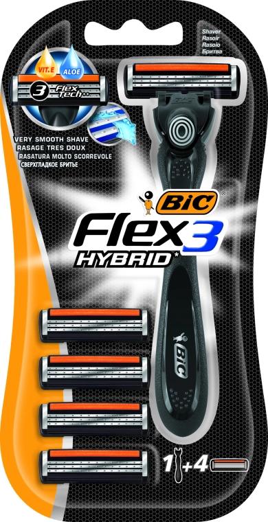 BIC Мужской станок для бритья "Flex", 4 шт. - фото N1