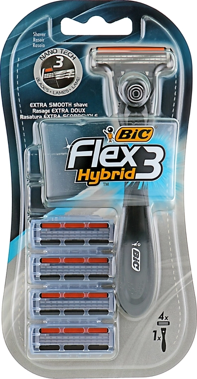 BIC Мужской станок для бритья "Flex", 4 шт. - фото N2