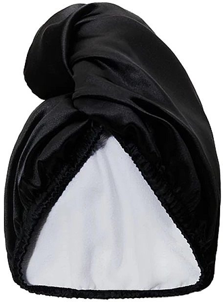 Glov Двухстороннее атласное полотенце для волос, черное Double-Sided Satin Hair Towel Wrap Black - фото N1