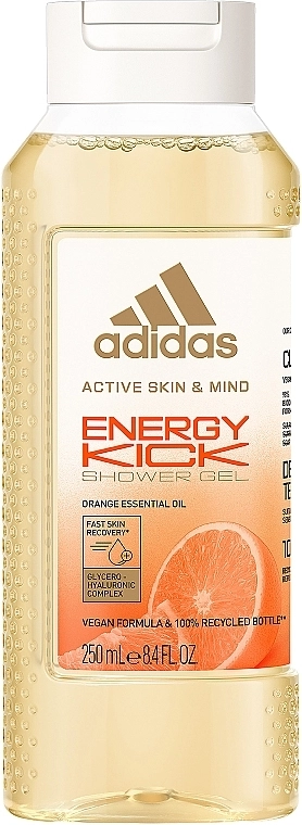 Adidas Гель для душа Active Skin & Mind Energy Kick Shower Gel Orange Essential Oil - фото N1