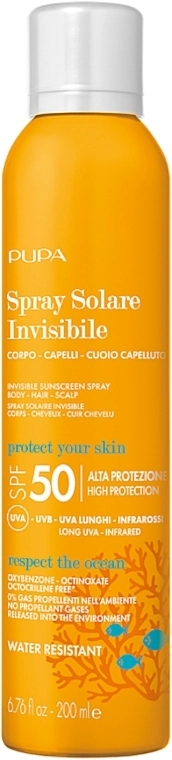 Pupa Сонцезахисний спрей для тіла Spray Solare Invisibile SPF 50 - фото N1