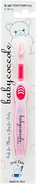 Babycoccole Зубна щітка для дітей, рожева, 6-36м Junior Toothbrush - фото N1