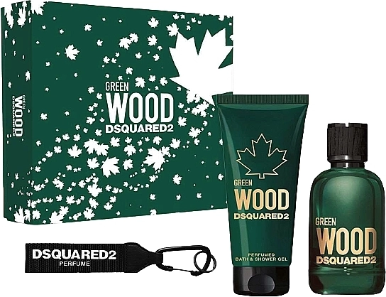 Dsquared2 Green Wood Pour Homme Набір (edt/100ml + sh/gel/100ml+keychain) - фото N1