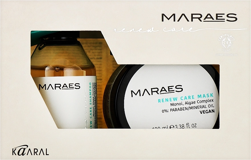 Kaaral Набір для відновлення волосся Maraes Renew Care Travel Kit (shm/100ml + mask/100ml) - фото N1