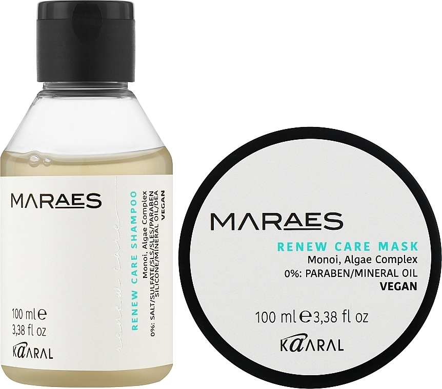 Kaaral Набор для восстановления волос Maraes Renew Care Travel Kit (shm/100ml + mask/100ml) - фото N2