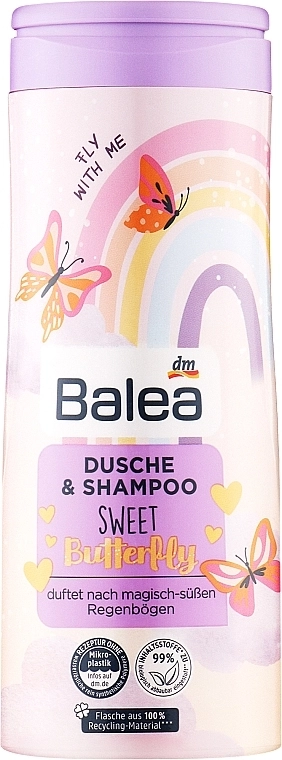 Balea Детский шампунь-гель для душа Kids Shower & & Shampoo Sweet Butterfly - фото N1