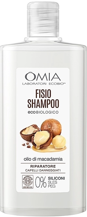 Omia Laboratori Ecobio Шампунь для волосся з олією макадамії Macadamia Shampoo - фото N1