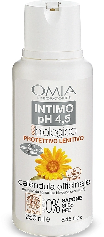 Omia Laboratori Ecobio Гель для интимной гигиены "Календула" Intimo pH 4,5 Calendula - фото N1