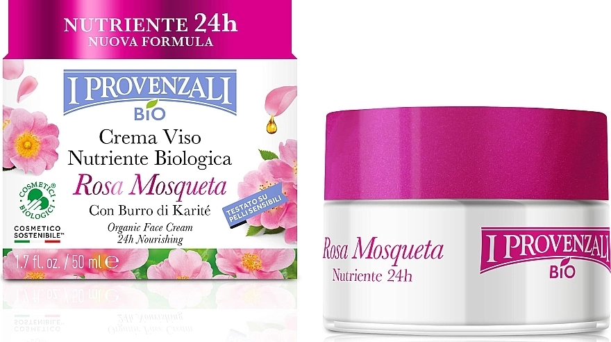 I Provenzali Живильний крем для обличчя Rosa Mosqueta Organic Face Cream 24H - фото N1