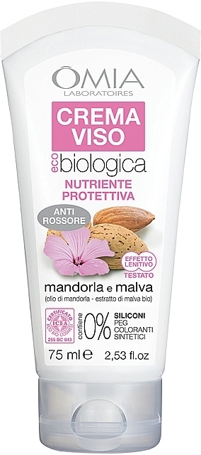 Omia Laboratori Ecobio Крем для обличчя з мигдалем та мальвою Omia Labaratori Ecobio Almond And Mallow Face Cream - фото N1