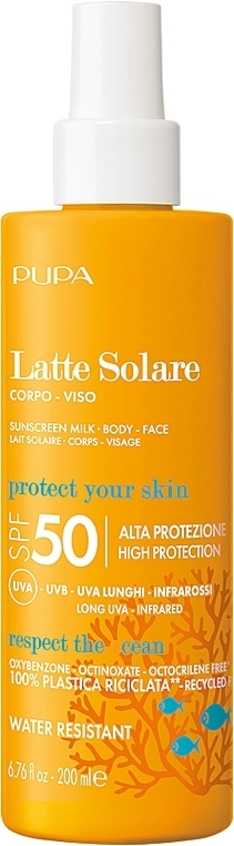 Pupa Сонцезахисне молочко для обличчя та тіла Sunscreen Milk High Protection SPF 50 - фото N1