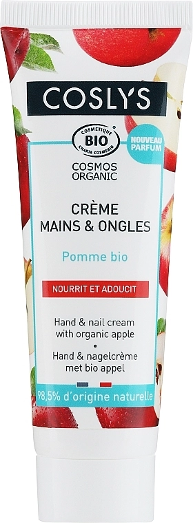 Coslys Крем для рук и ногтей с экстрактом органического яблока Hand & Nail Cream With Organic Apple 98.5% Natural Origin - фото N1