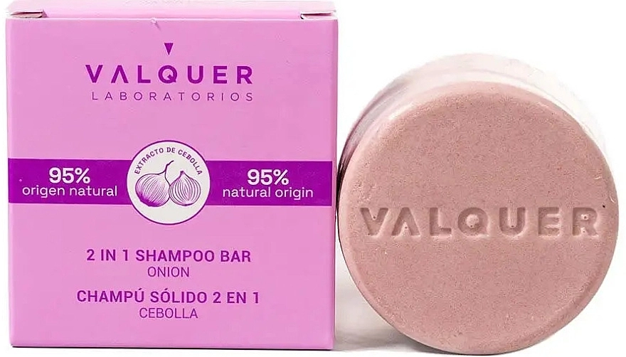 Valquer Твердий шампунь-кондиціонер для волосся з екстрактом цибулі 2 In 1 Shampoo Bar Onion - фото N1