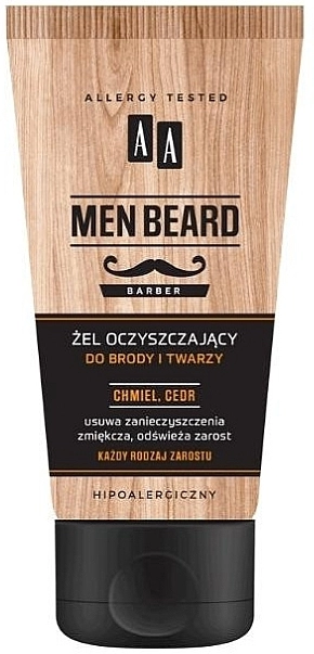 AA Очищувальний гель для бороди та обличчя Cosmetics Men Beard Barber - фото N1