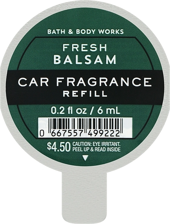 Bath & Body Works Ароматизатор для авто Fresh Balsam Car Fragrance Refill (сменный блок), 6ml - фото N1