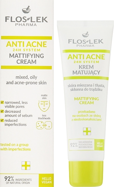 Floslek Крем для обличчя Mattifying Mixed Oily And Acne-prone Skin Cream - фото N2