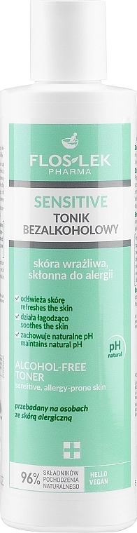 Floslek Тонік для чутливої шкіри Alcohol Free Toner Sensitive Allergy-Prone Skin - фото N1